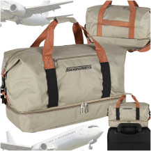 Torba podróżna sportowa beżowa 58x34 cm - bagaż podręczny