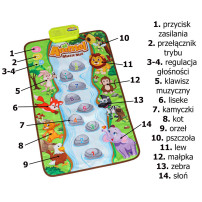 Mata edukacyjna interaktywna muzyczna ze zwierzątkami 80x50 cm